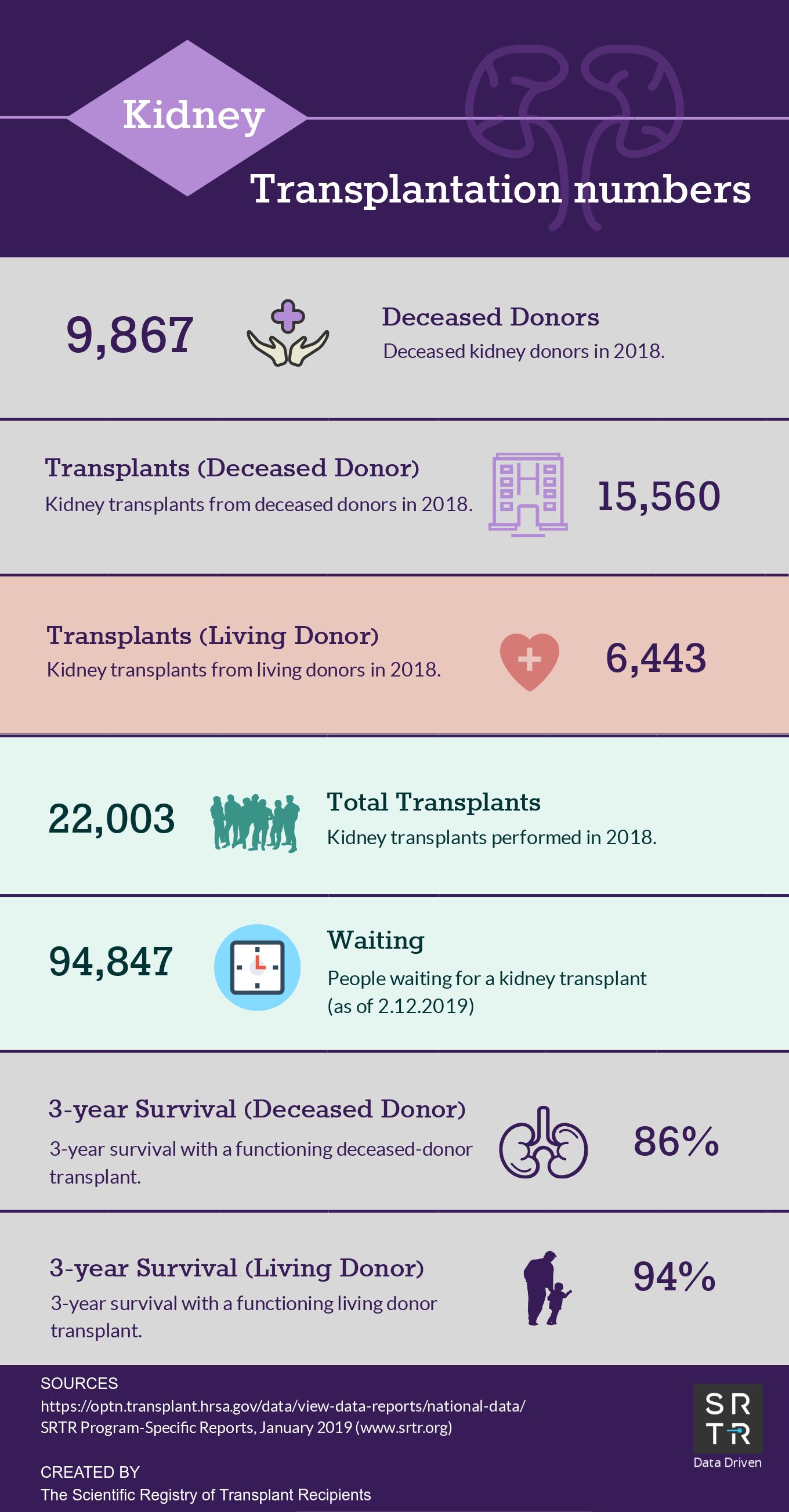 Kidney Transplants 2018 - 2019